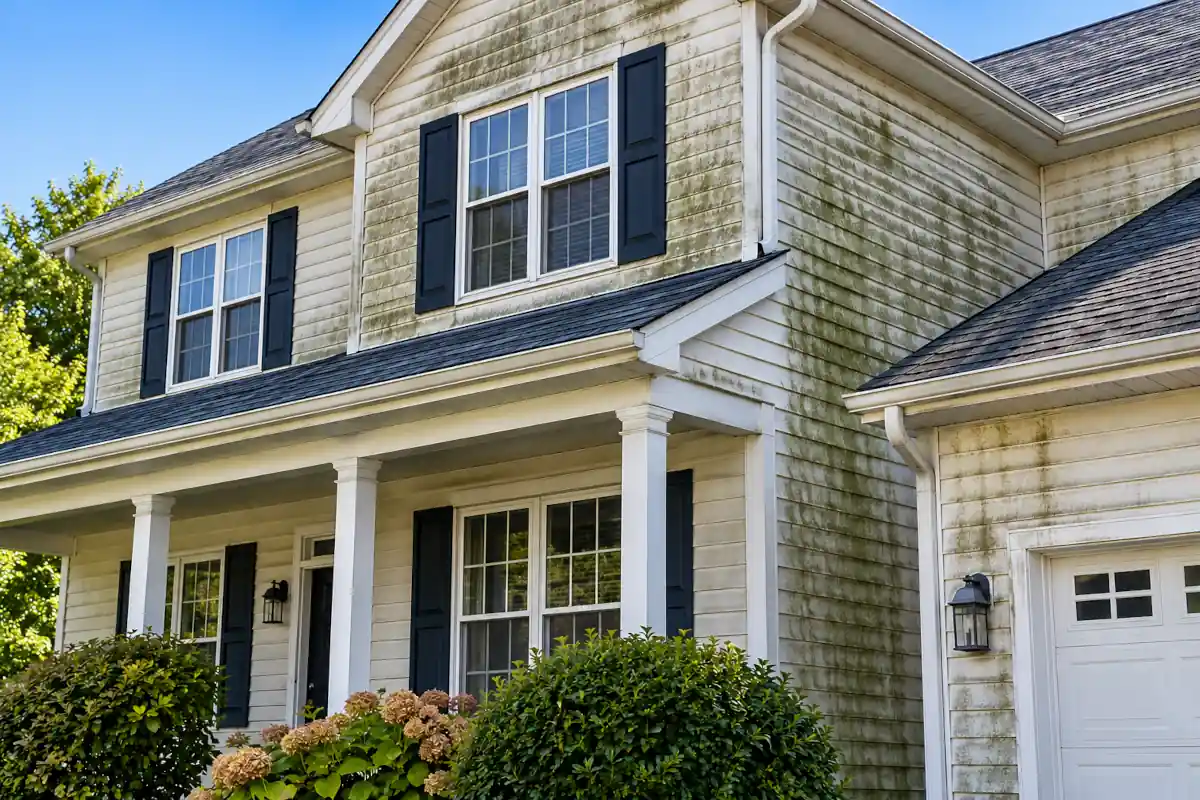 Clean house exterior with bright siding after professional washing by Wash & Wrap Guys in New York